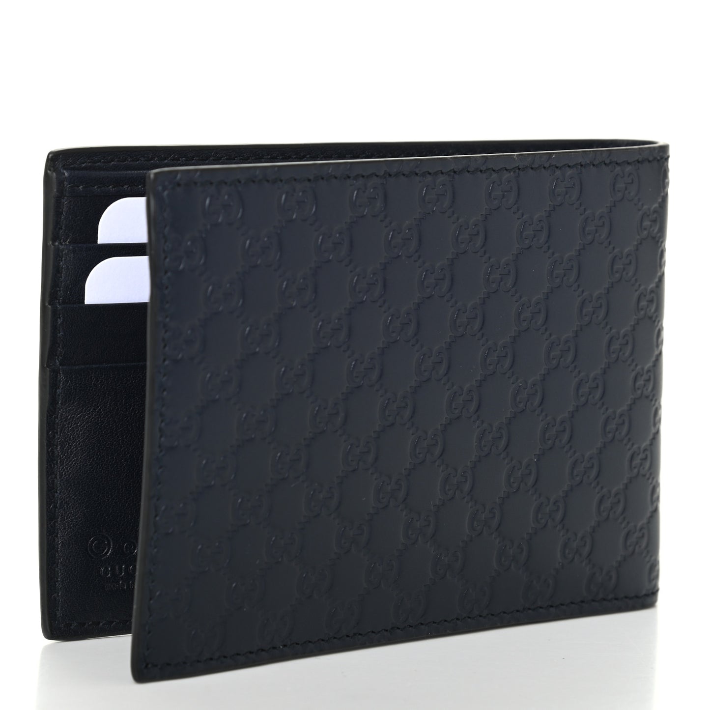 Microguccissima Bi-Fold Wallet Navy Blue