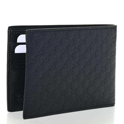 Gucci Microguccissima Bi-Fold Wallet Navy Blue 3 of 6