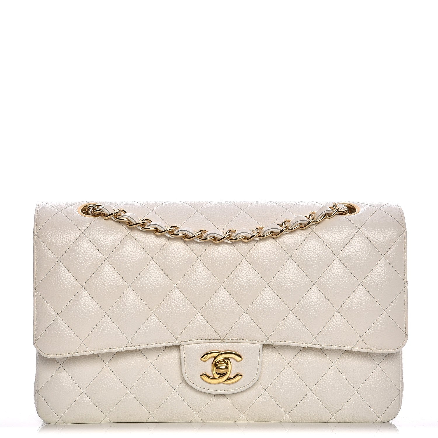 Chanel Caviar Quilted Medium Double Flap White 1 of 7