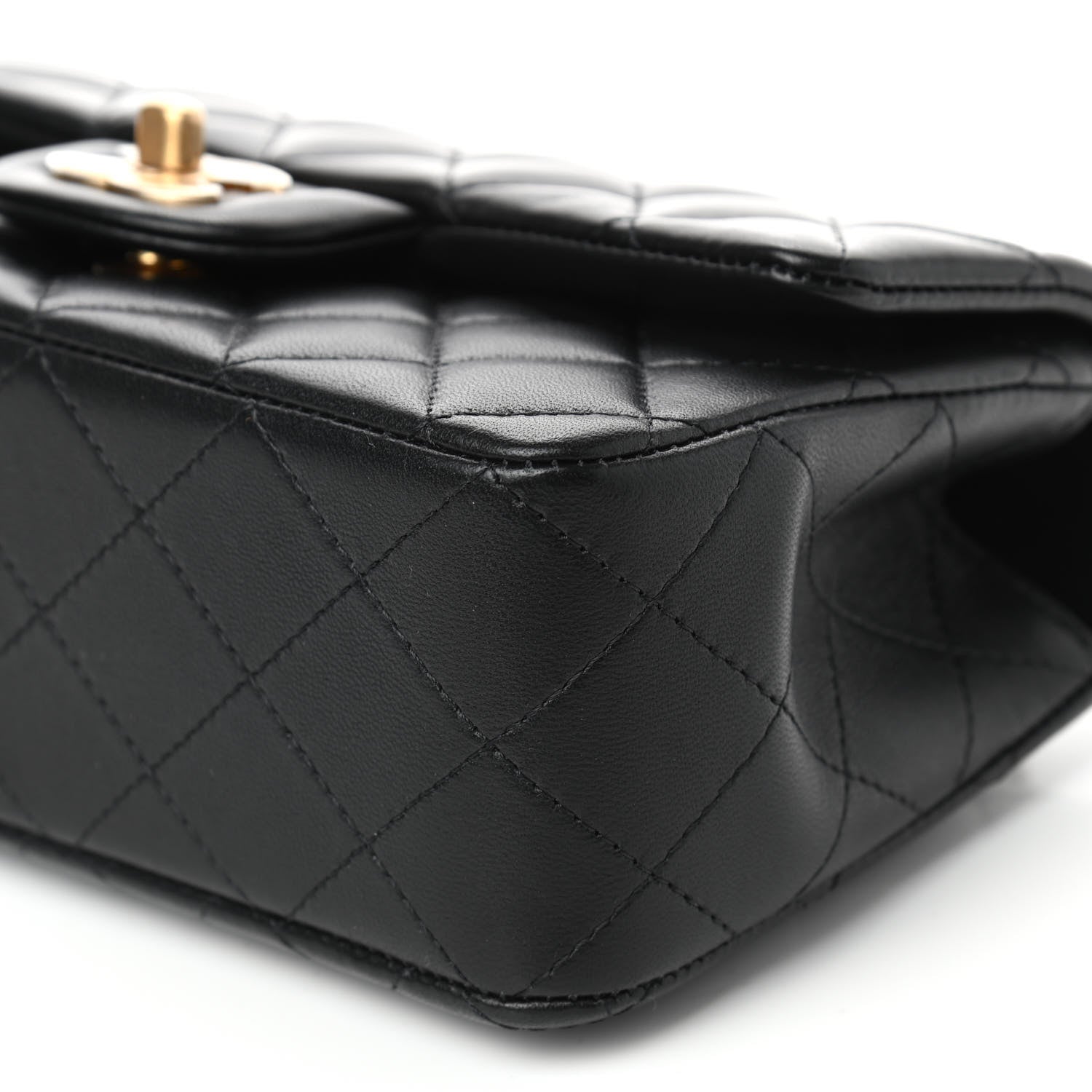 Chanel Lambskin Quilted Mini Top Handle Rectangular Flap Black 9 of 9