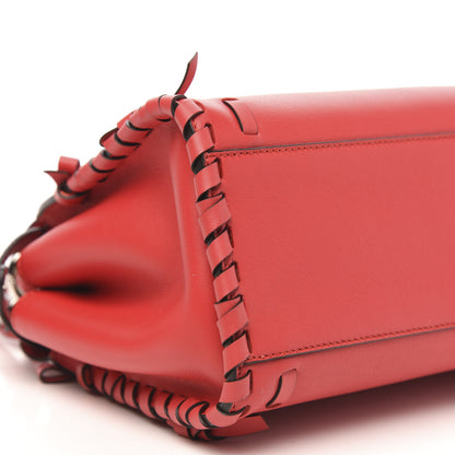 Fendi Vitello Seta Century Nappa Whipstitch Mini Peekaboo Iconic Satchel Fiamma 9 of 10