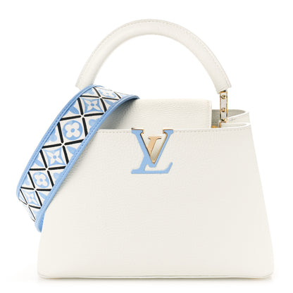 Louis Vuitton Taurillon Tile Capucines BB Snow White Provence Blue 1 of 8