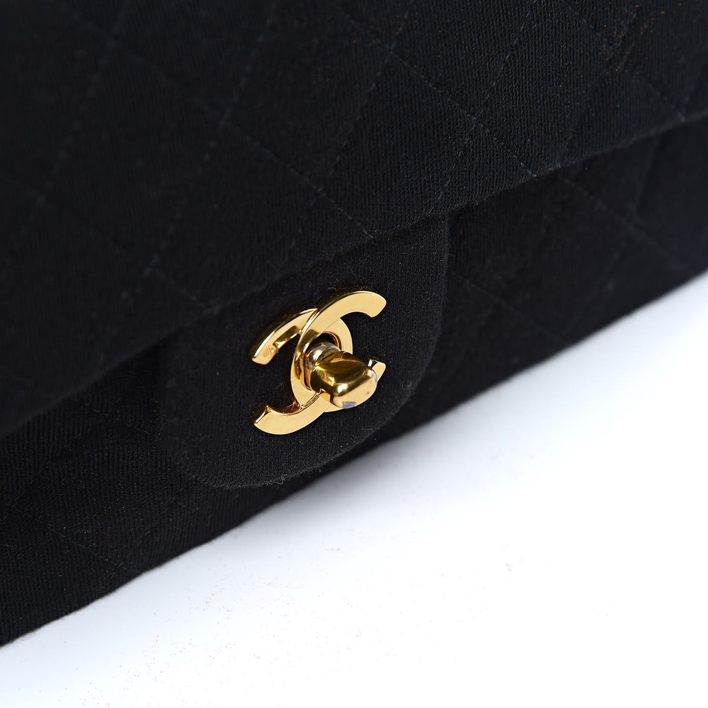 Jersey Quilted Small Double Flap Black