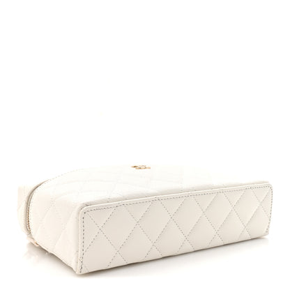 Chanel Caviar Quilted Top Handle Slim Vanity With Chain White 4 of 10