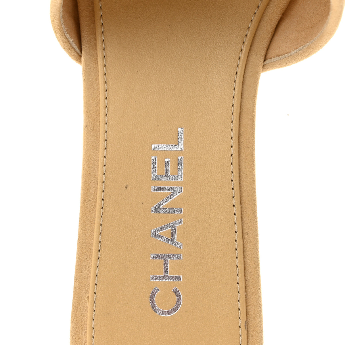 Chanel Suede Kidskin Velcro Mules 38 Beige 8 of 10