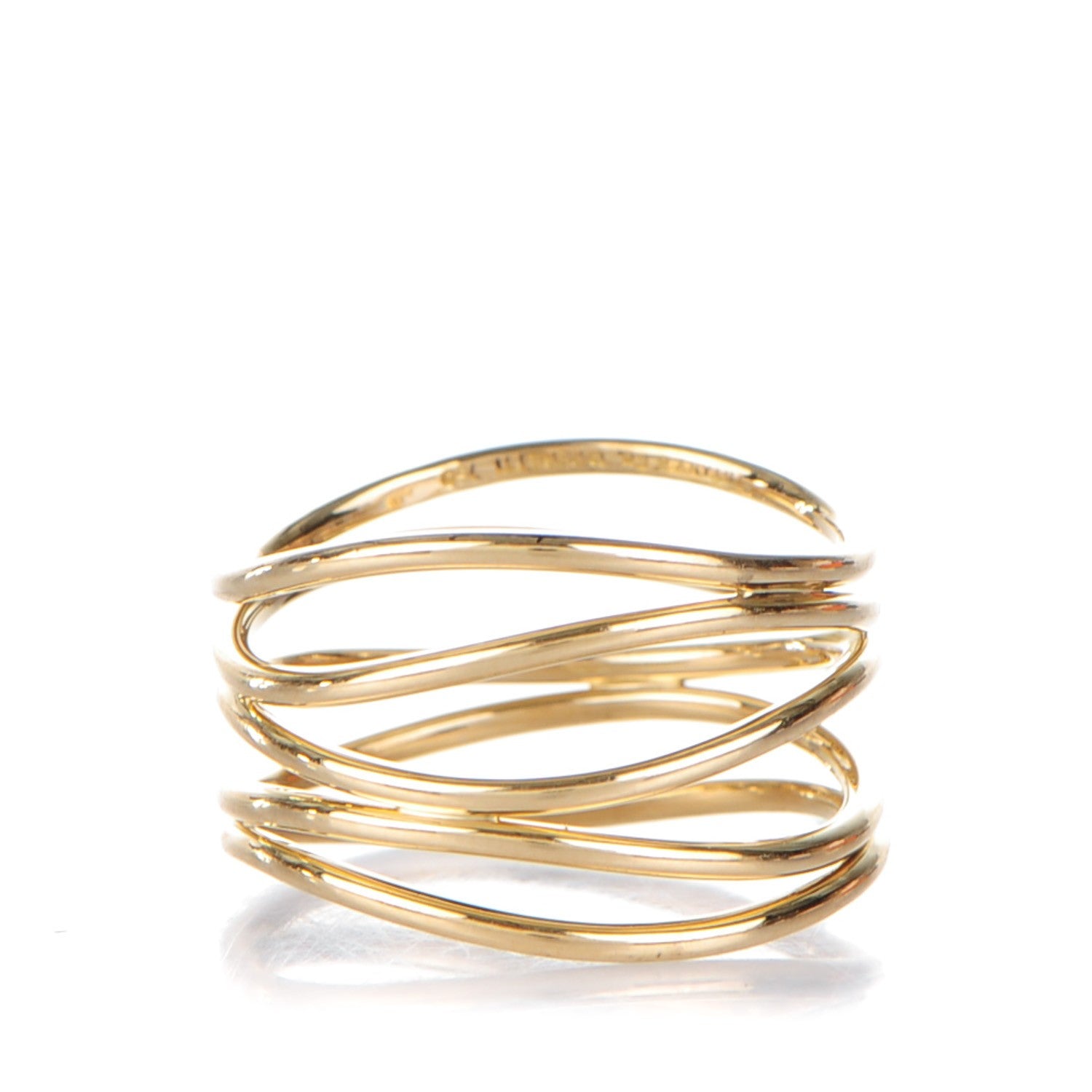 Tiffany 18K Yellow Gold Elsa Peretti Wave Ring 7 1 of 5