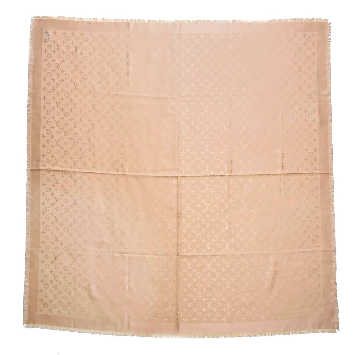 Silk Wool Monogram Shawl Gold