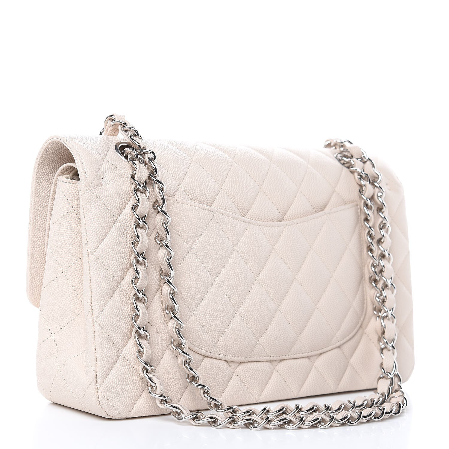 Chanel Caviar Quilted Medium Double Flap Light Beige 3 of 12