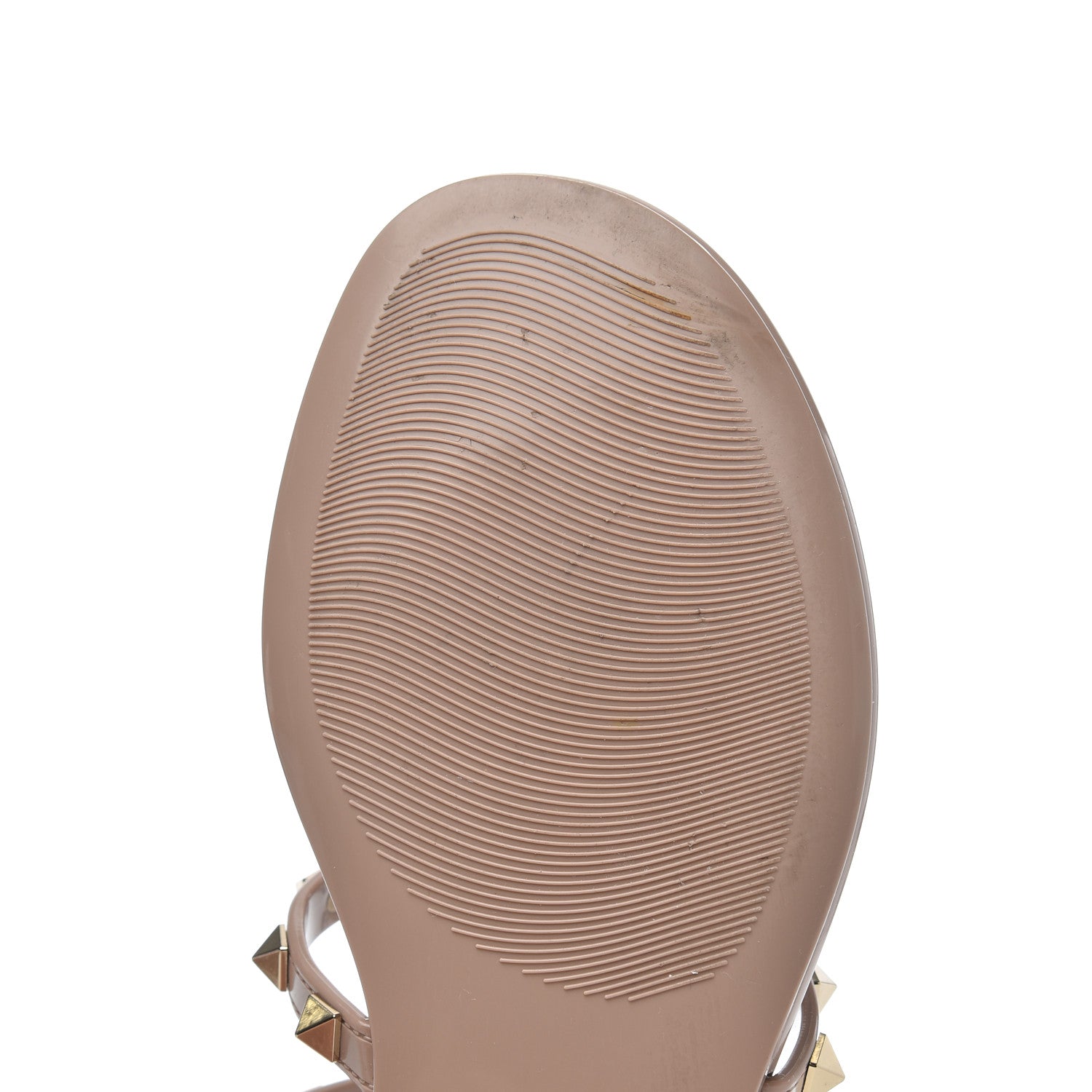 Valentino Garavani PVC Jelly Rockstud Caged Flat Thong Sandals 38 Poudre 9 of 11
