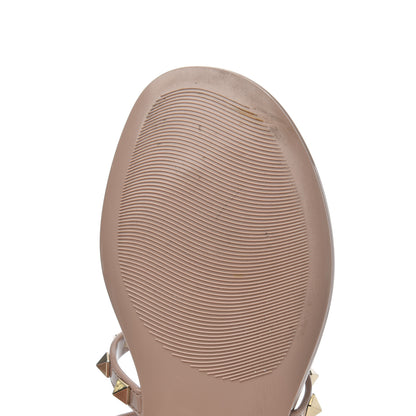Valentino Garavani PVC Jelly Rockstud Caged Flat Thong Sandals 38 Poudre 9 of 11