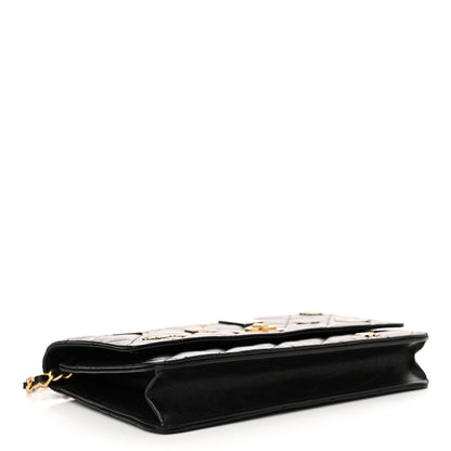 Chanel Aged Calfskin Lucky Charms Casino 2.55 Reissue Wallet on Chain WOC Black 4 of 13