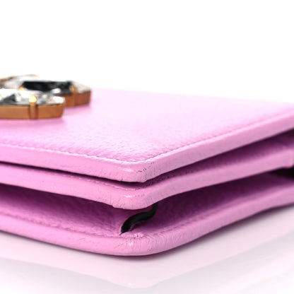 Gucci Calfskin Marquise Crystals Mini GG Chain Wallet Malva 8 of 9