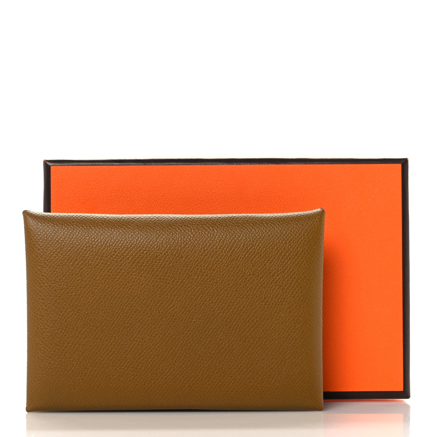 Hermes Madame Calfskin Calvi Card Case Bronze Dore 8 of 8