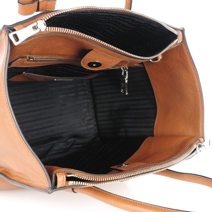 Prada Glace Calf Twin Pocket Tote Cannella 8 of 12