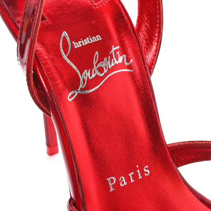 Christian Louboutin Metallic Patent Psychic Emilie 100 Slingback Sandals 37.5 Loubi 5 of 7