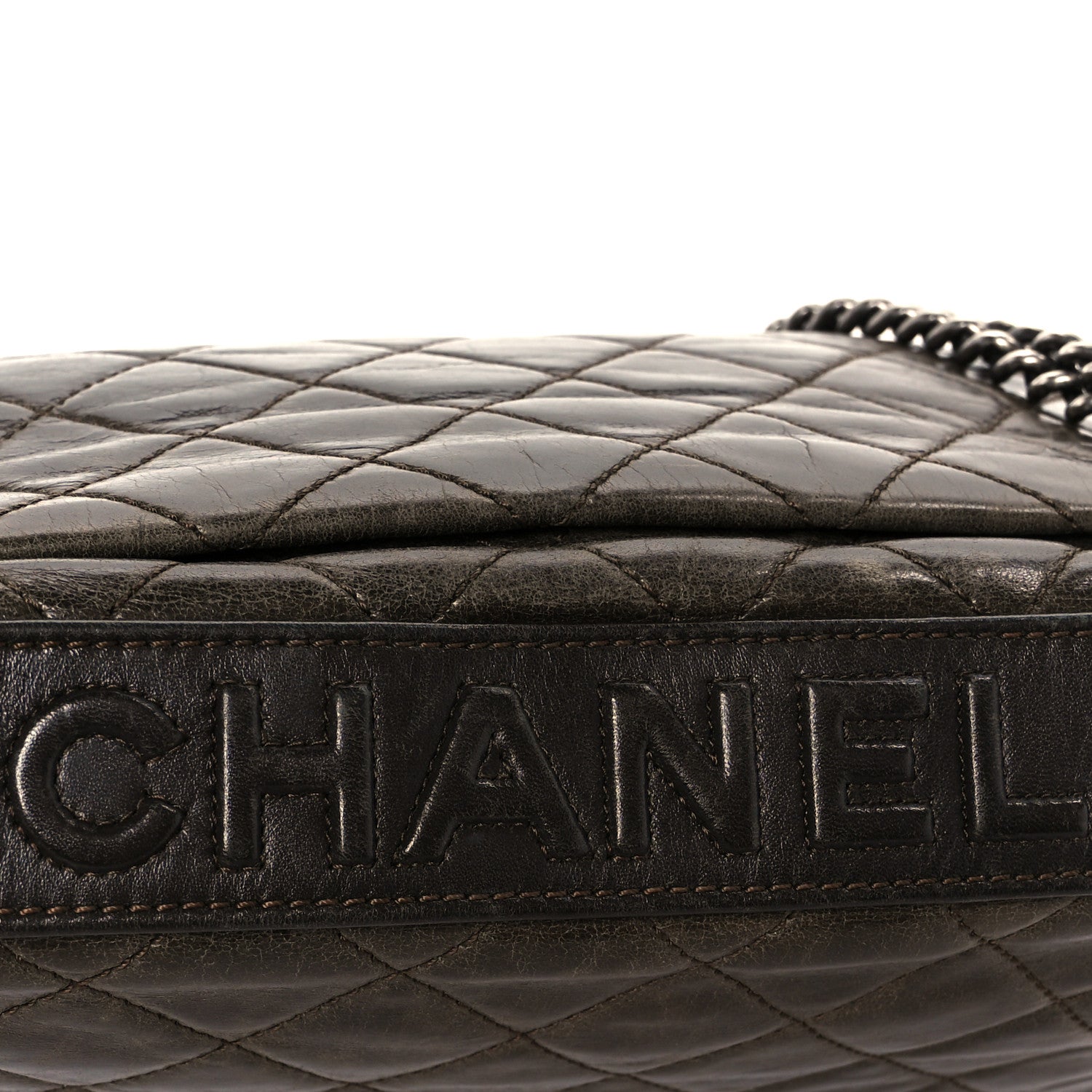 Chanel Aged Calfskin Quilted Accordion CC Flap Dark Brown 11 of 11