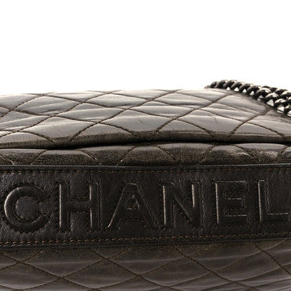 Chanel Aged Calfskin Quilted Accordion CC Flap Dark Brown 11 of 11