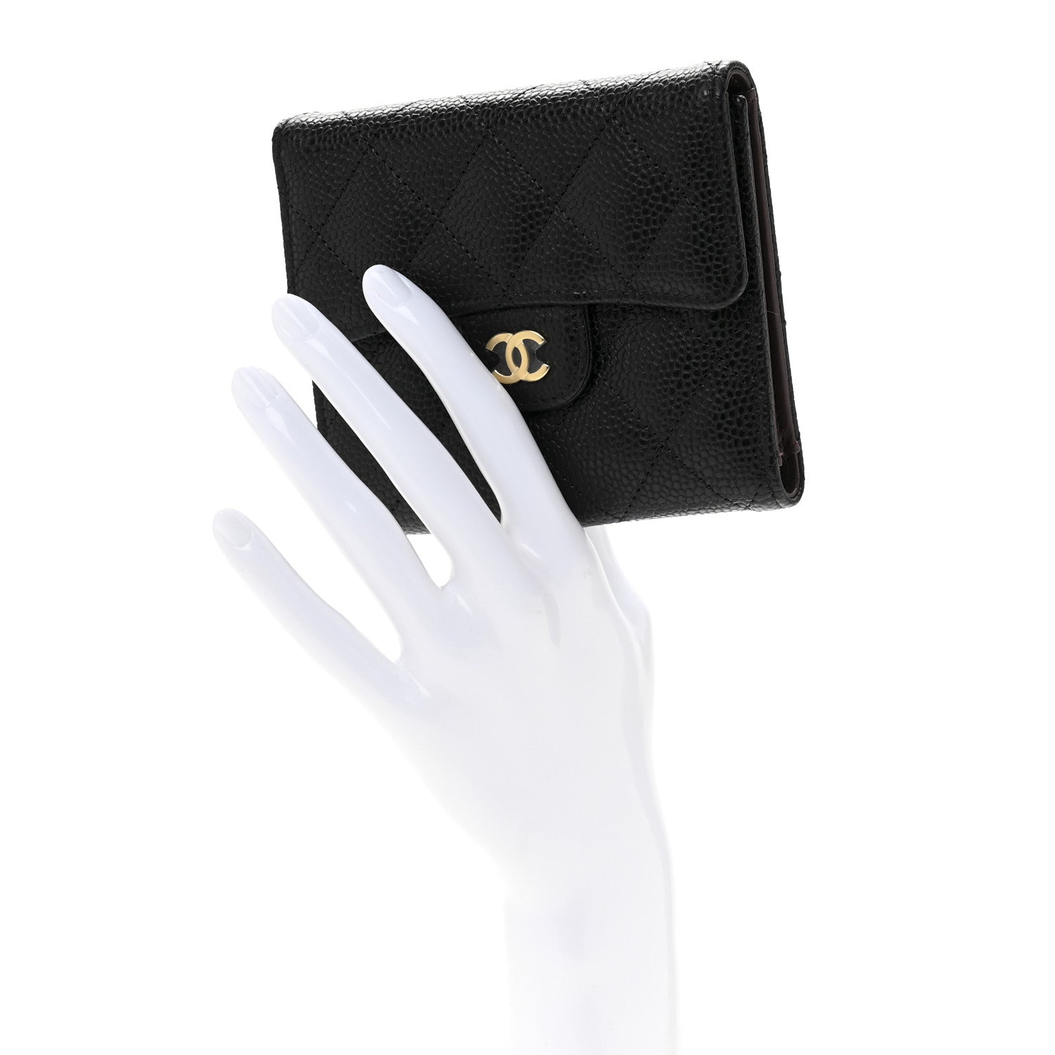 Chanel Caviar Quilted Compact Flap Wallet Black 2 of 9