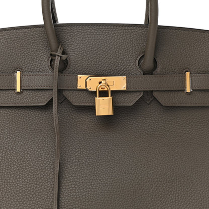 Hermes Taurillon Clemence Birkin 35 Etain 7 of 13