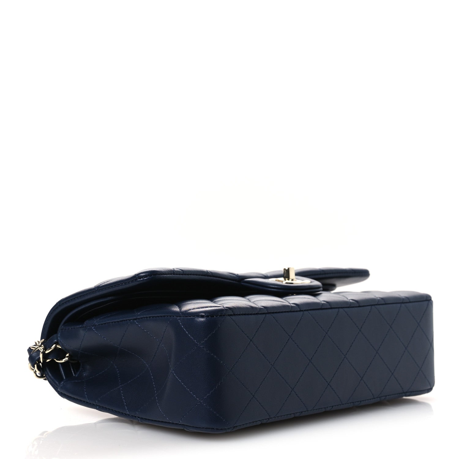 Chanel Lambskin Quilted Medium Double Flap Navy 4 of 12