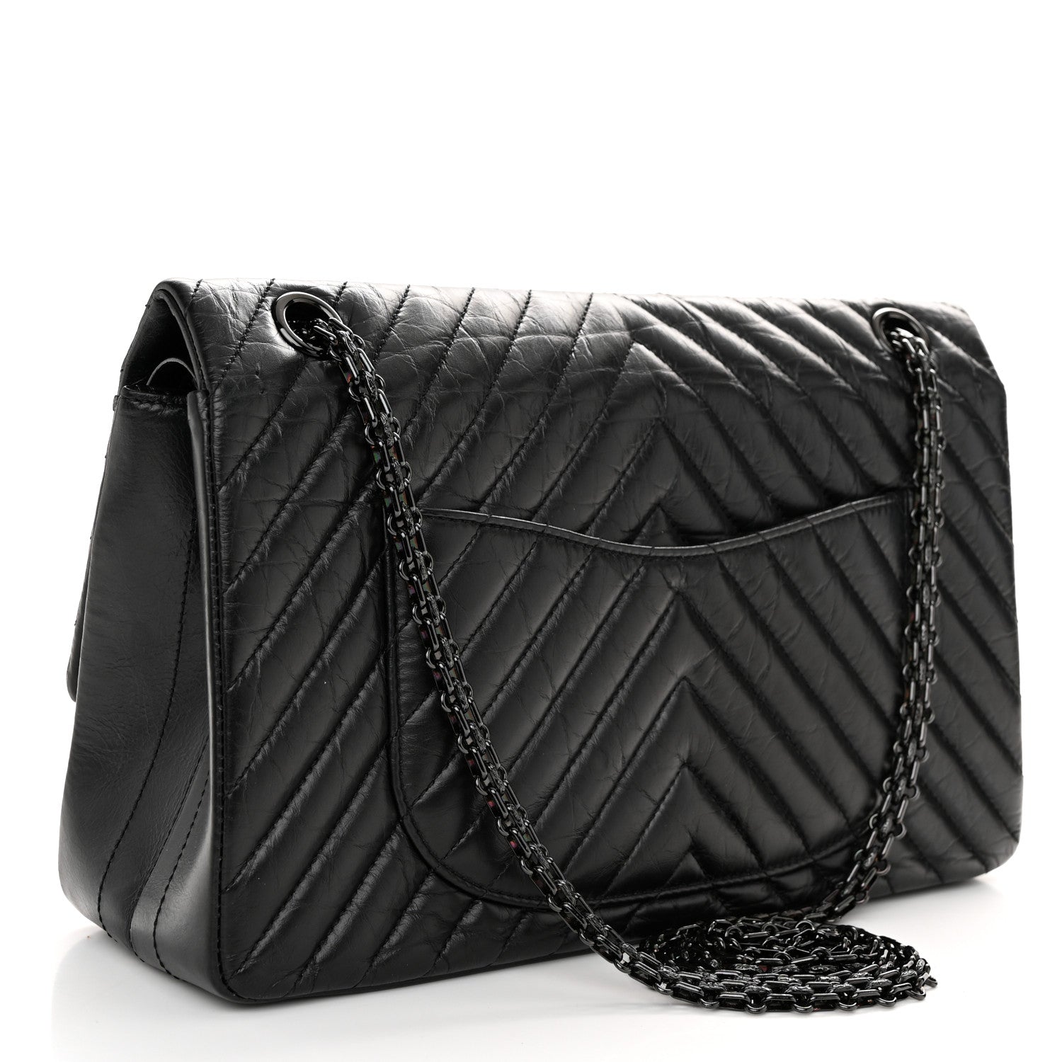 Chanel Aged Calfskin Chevron 2.55 Reissue 226 So Black 3 of 13