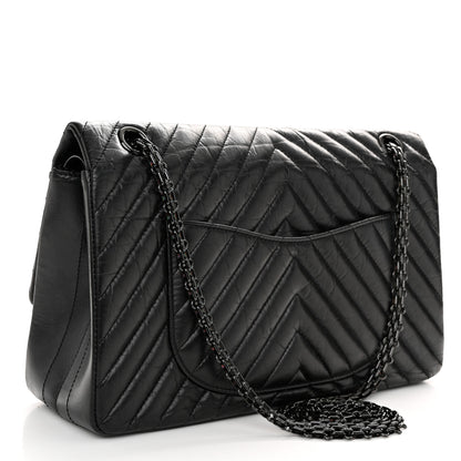 Chanel Aged Calfskin Chevron 2.55 Reissue 226 So Black 3 of 13