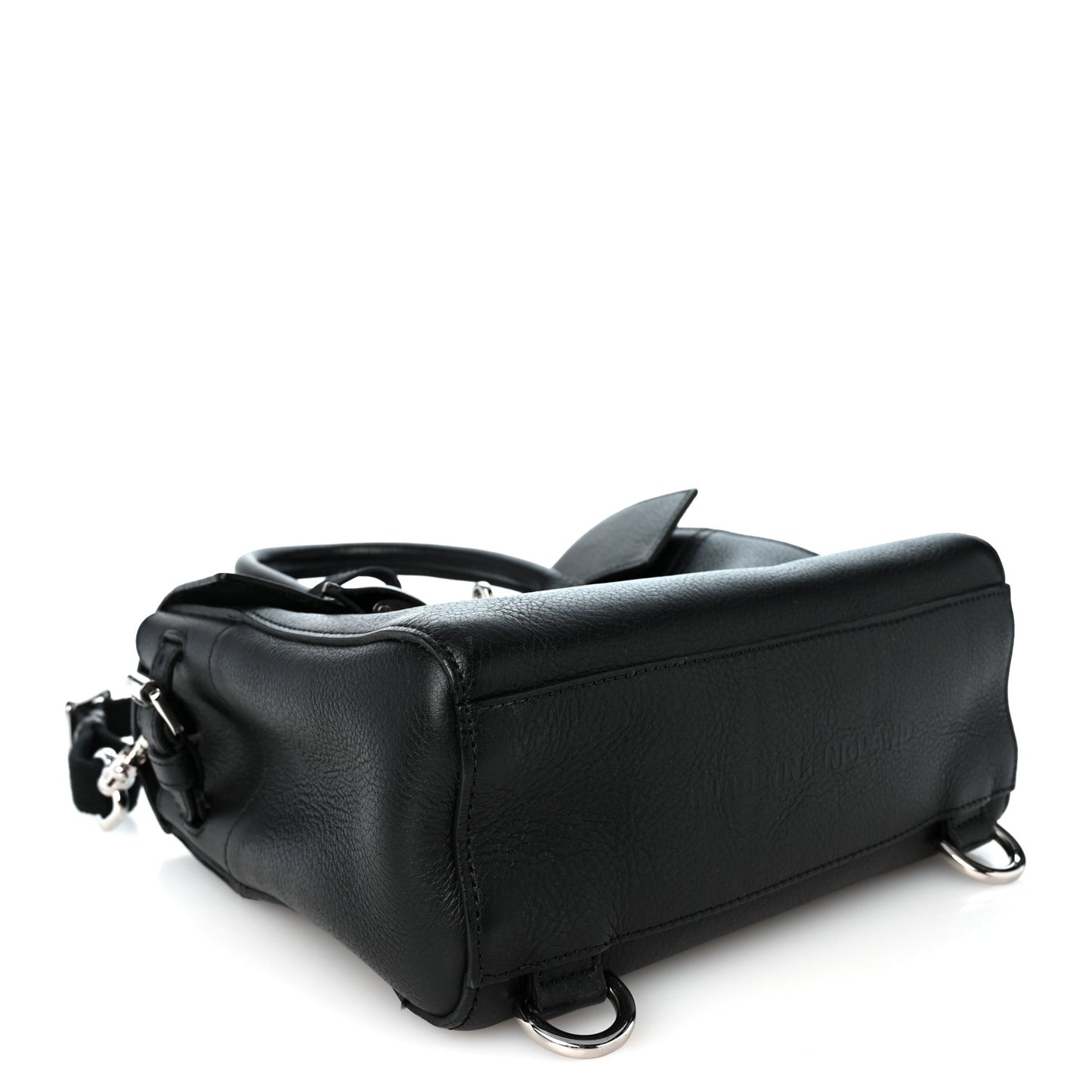 Natural Leather Mini Cara Delevigne Convertible Satchel Black