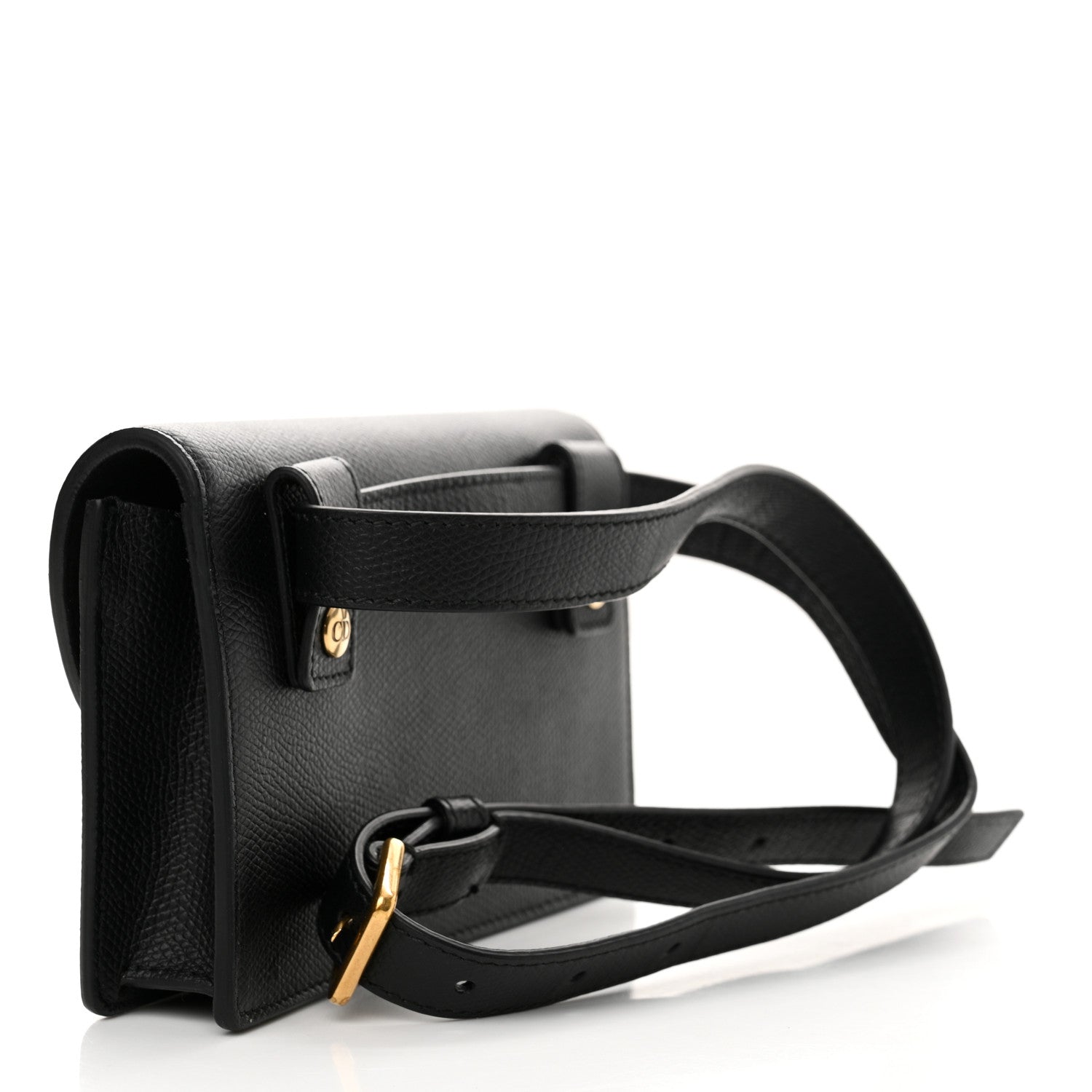 Christian Dior Grained Calfskin Saddle Belt Clutch Black 3 of 18