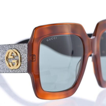 Gucci Square Frame GG0102S Sunglasses Glitter Silver Multi 7 of 8