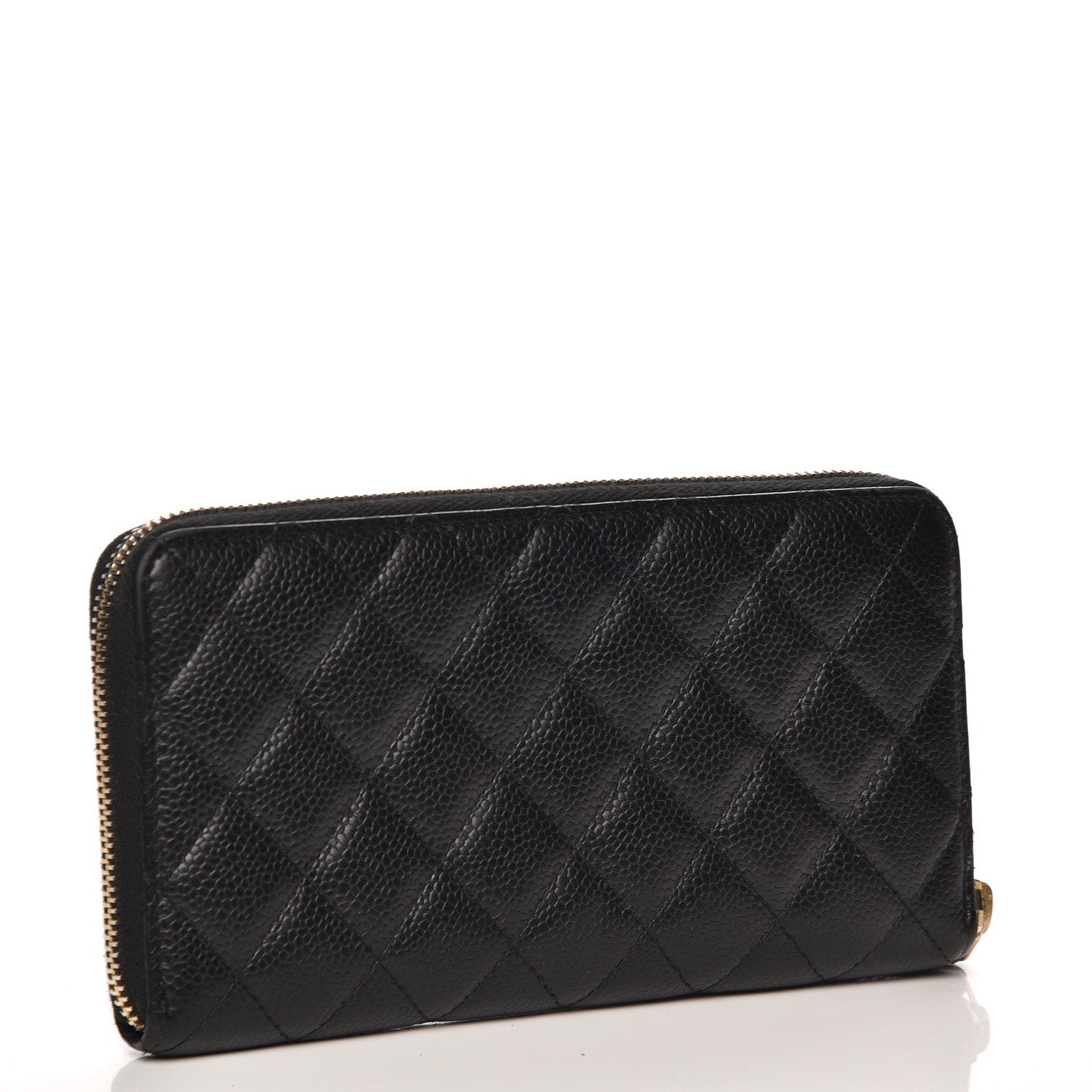 Chanel Caviar Quilted Large Gusset Zip Around Wallet Black 3 of 8