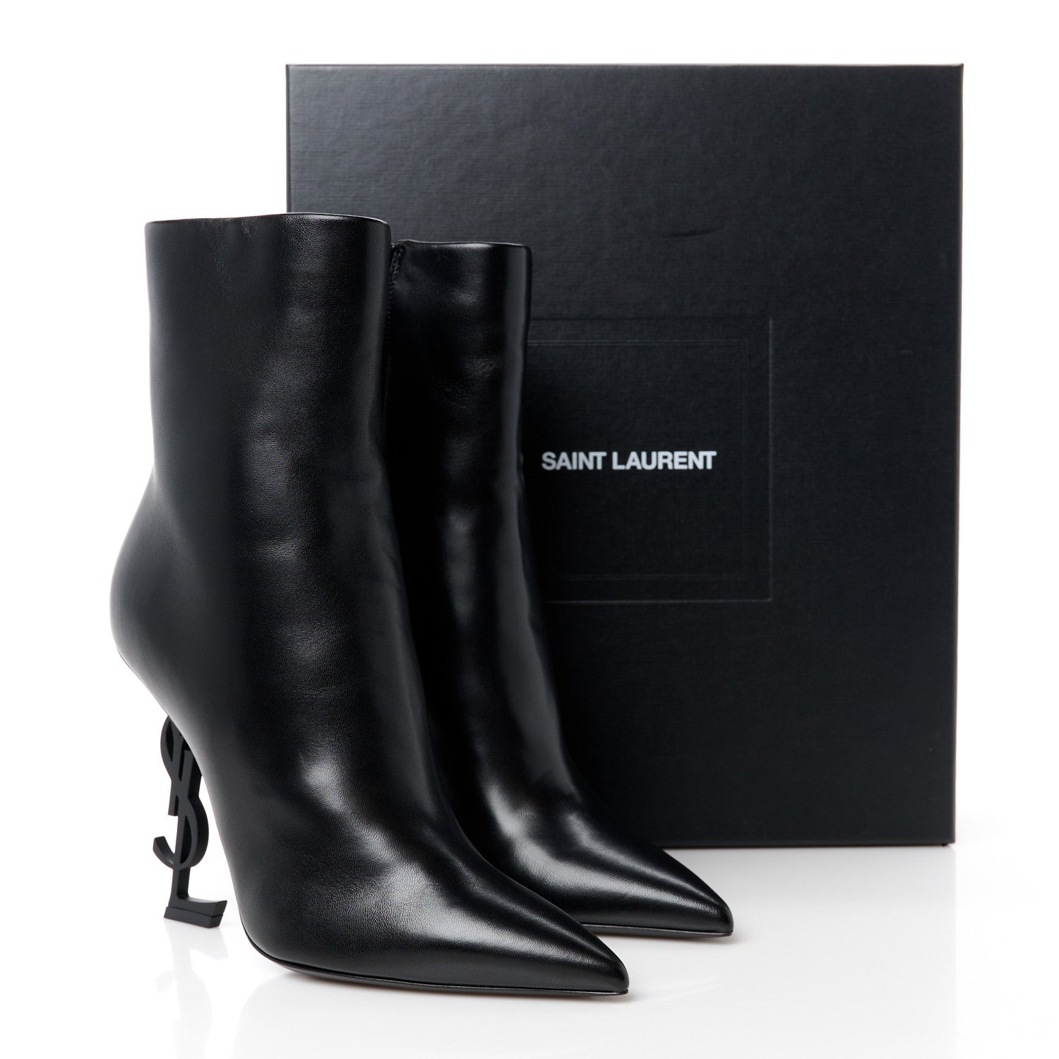Saint Laurent Calfskin Opyum Ankle Boots 40 Black 9 of 9