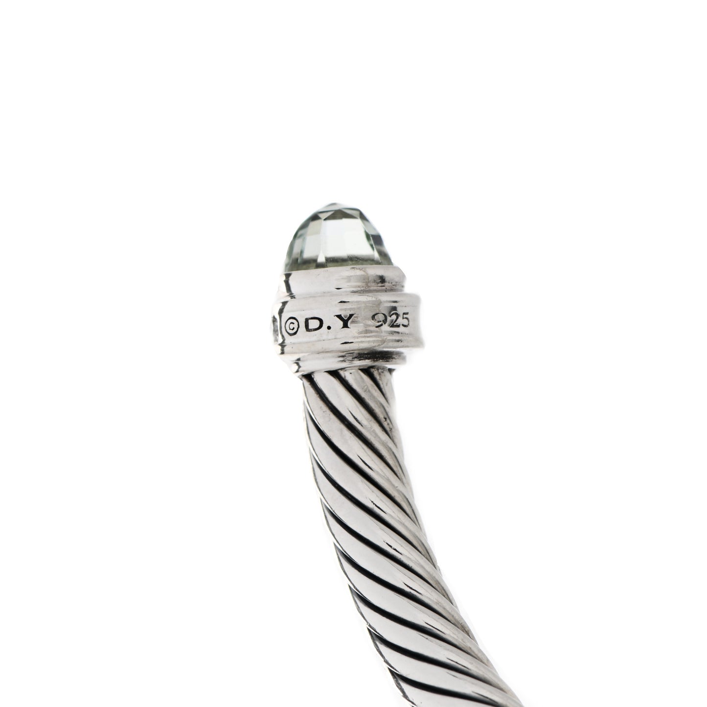 Sterling Silver Diamond Prasiolite 5mm Cable Classics Princess Bracelet
