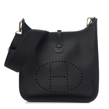 Hermes Taurillon Clemence Evelyne III PM Black 1 of 10
