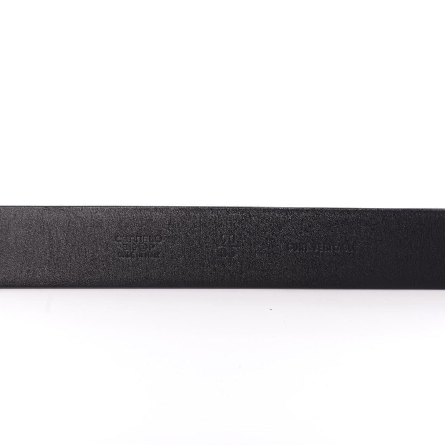 Calfskin Crystal Pearls Coronation CC Belt 90 36 Black