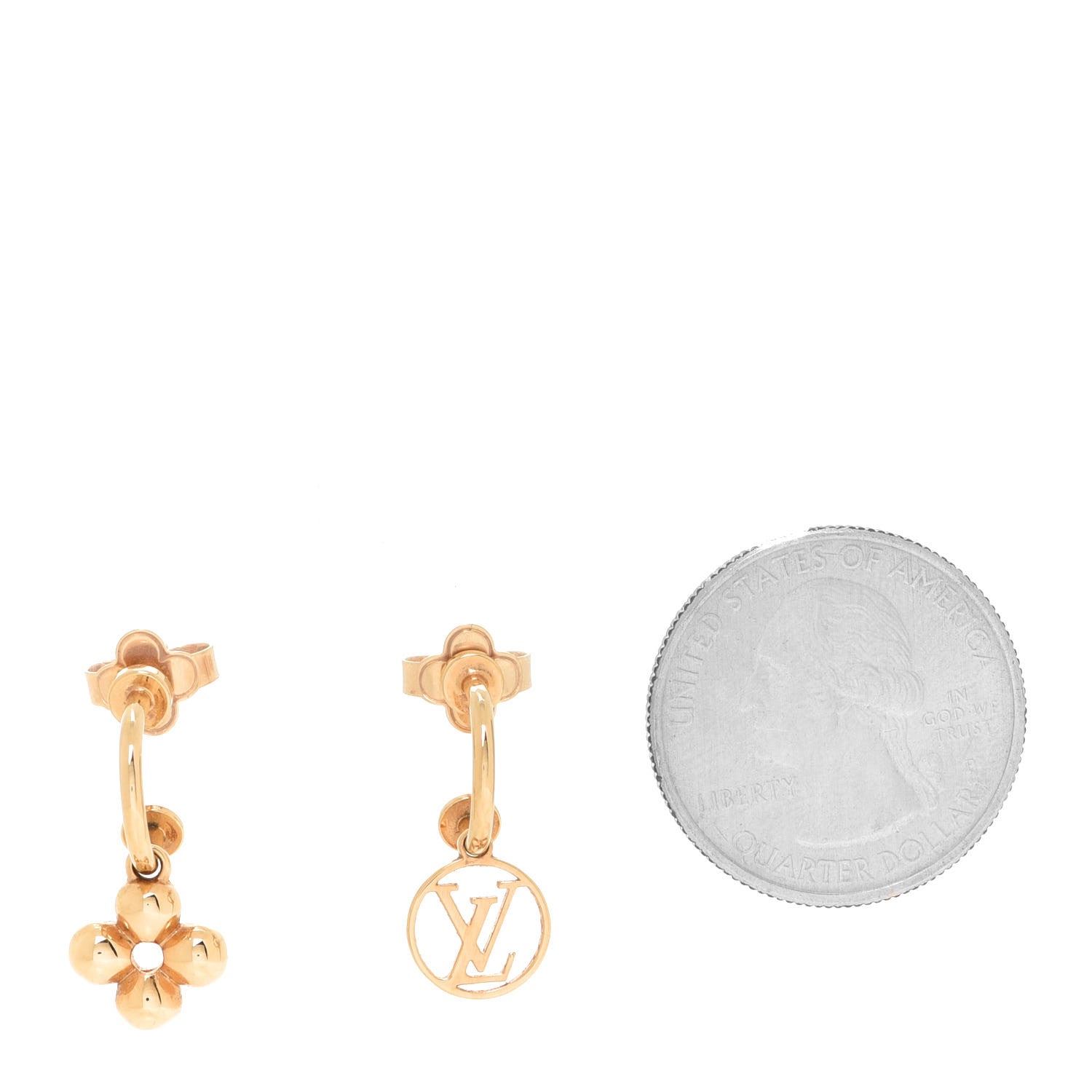 Louis Vuitton Brass Blooming Earrings Gold 2 of 5