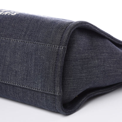 Chanel Denim Small Deauville Tote Dark Blue 9 of 11