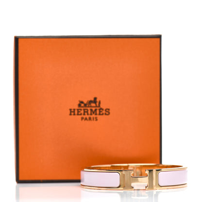 Hermes Enamel Narrow Clic Clac H Bracelet PM Rose Dragee 4 of 4