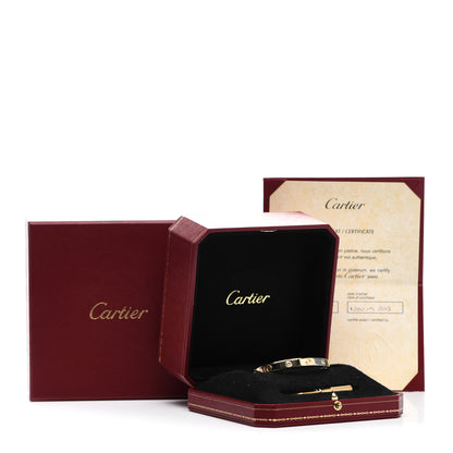 Cartier 18K Yellow Gold 4 Diamond LOVE Bracelet 17 7 of 7