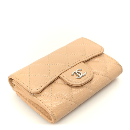 Chanel Caviar Quilted Flap Card Holder Wallet Beige 4 of 9