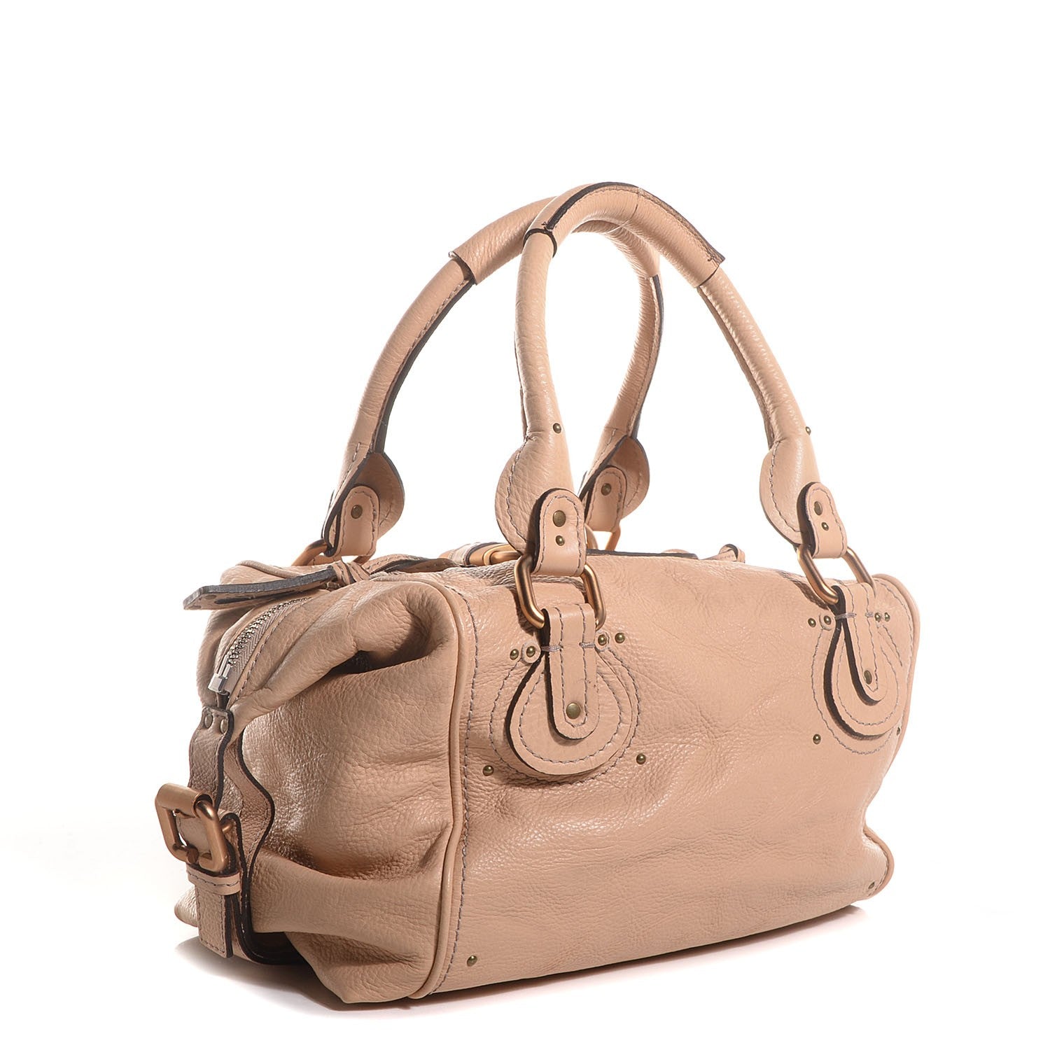 Chloe Leather Paddington Front Pocket Tote Beige 3 of 7