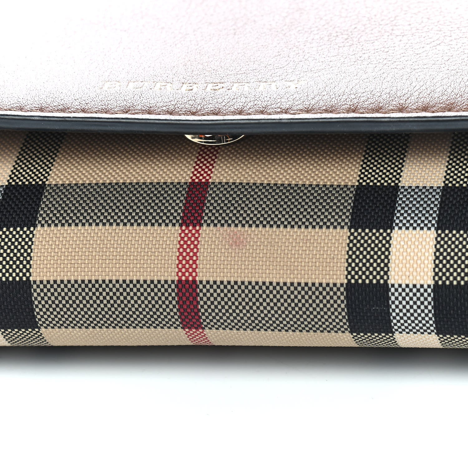 Burberry Calfskin Horseferry Check Henley Wallet On Chain Tan 9 of 14