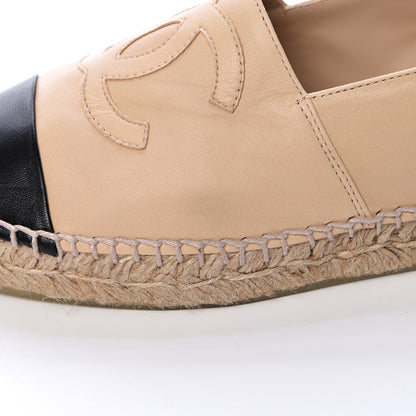 Chanel Lambskin CC Espadrilles 36 Beige Black 10 of 10