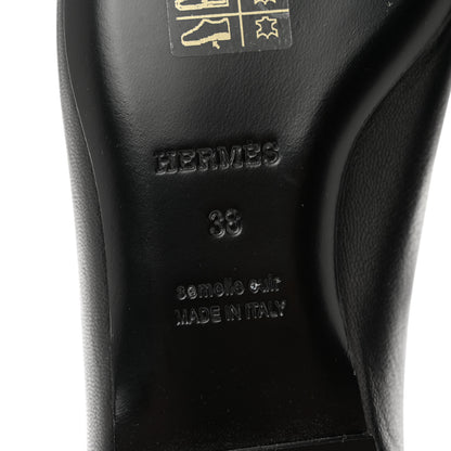 Hermes Goatskin Bilbao Ballerina Flats 38 Black 6 of 9