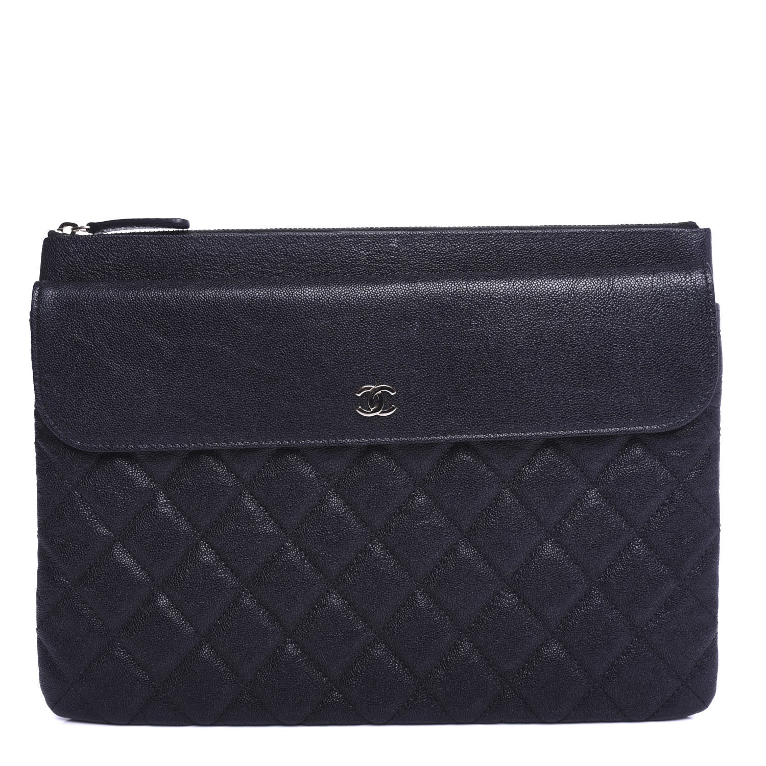 Chanel Iridescent Caviar Quilted Medium Flap Cosmetic Case Black 1 of 7