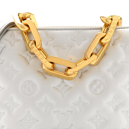 Louis Vuitton Lambskin Embossed Monogram Coussin BB Silver 9 of 12