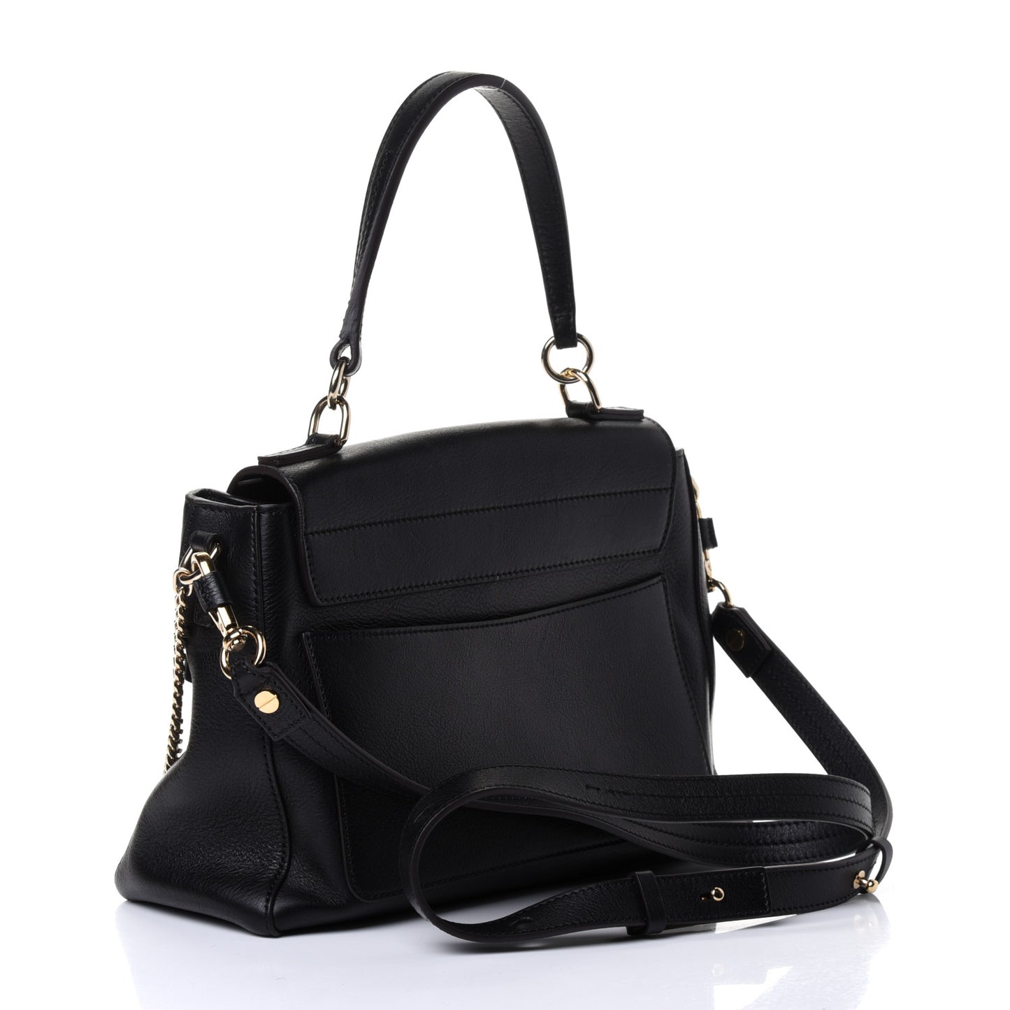 Calfskin Medium Faye Day Shoulder Bag Black