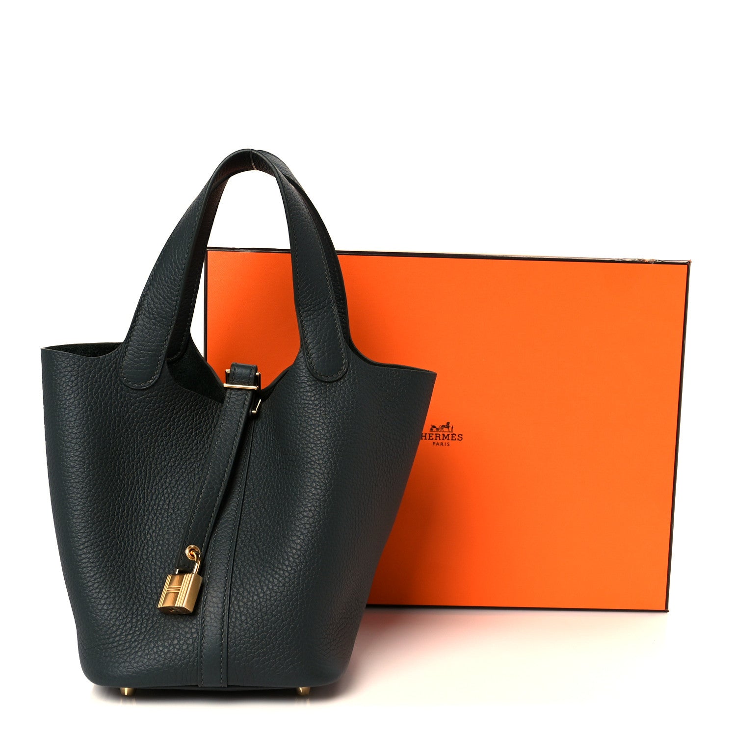 Hermes Taurillon Clemence Picotin Lock 18 PM Vert Mangrove 1800202