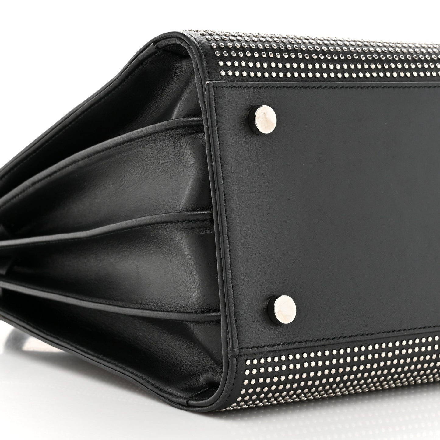 Calfskin Studded Small Sac De Jour Black