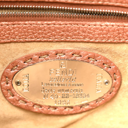 Fendi Metallic Calfskin Romano Selleria Flap Bag Bronzo 6 of 12