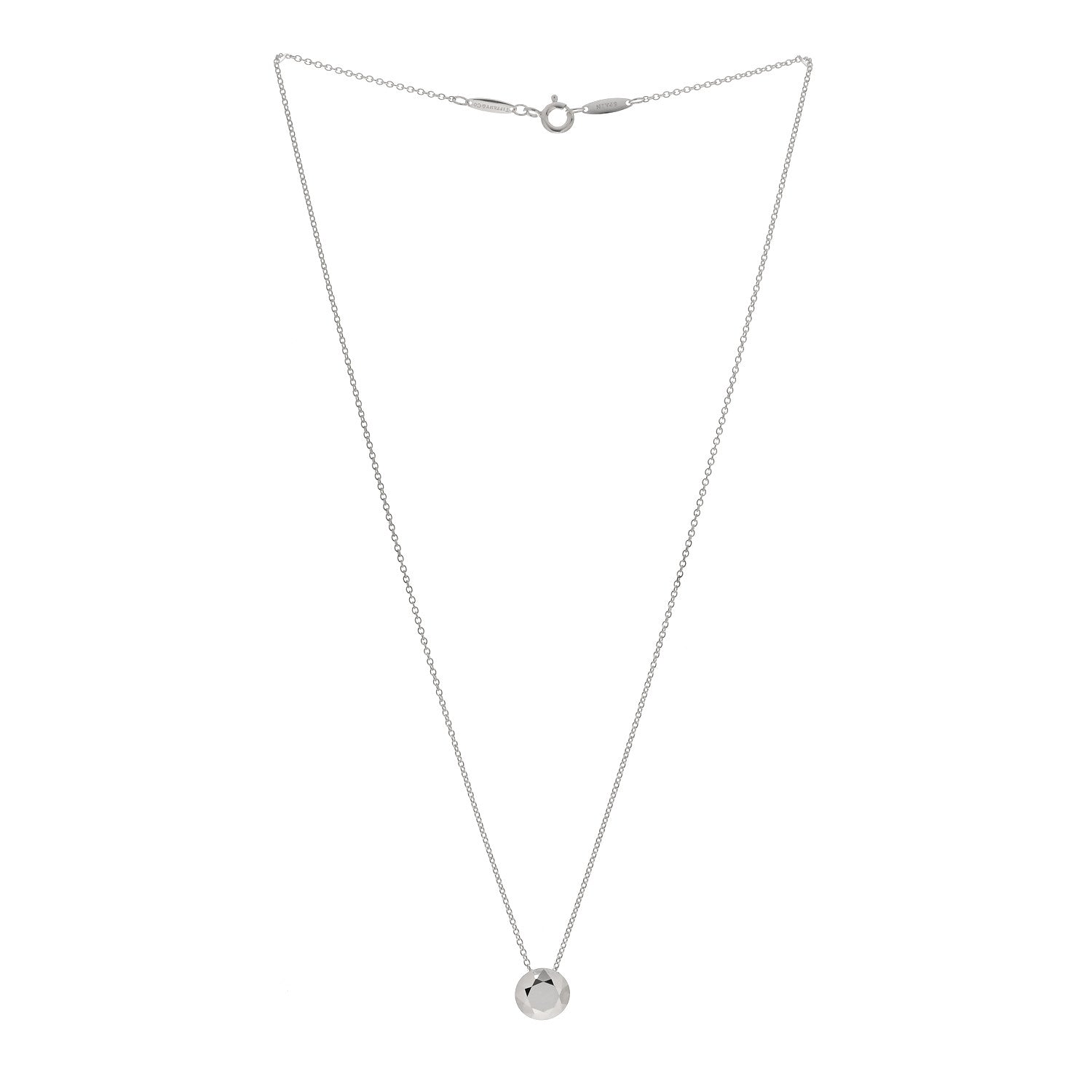 Tiffany Sterling Silver Elsa Peretti Two Carat Faceted Pendant Necklace 3 of 5